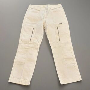 DKNY City Pant‎ Women’s Beige/Cream Cargo Denim Ankle Pants-Size 6-Y2K-Vintage